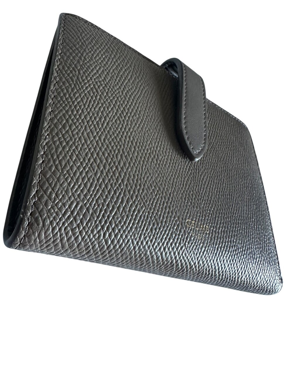 Celine Medium Strap Wallet Pebble Grained Calfskin Leather Wallet  Box Dust Bag - Picture 5 of 13